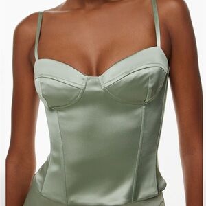 Aritzia TEN by Babaton Dazzle Satin Bustier
Silver Sage Green